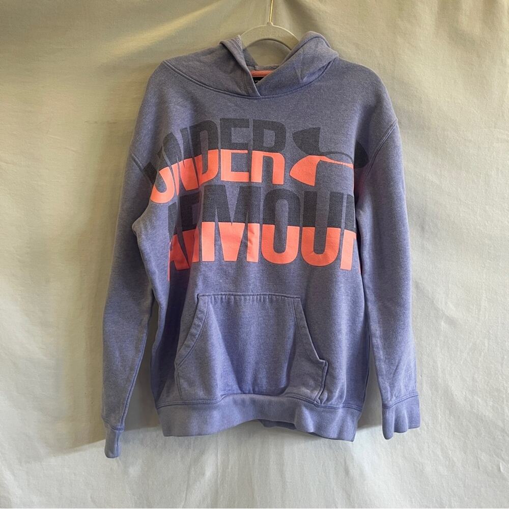 Under Armour Girls Sweatshirt Size Medium Purple Hoodie Outerwear Camping Comfy